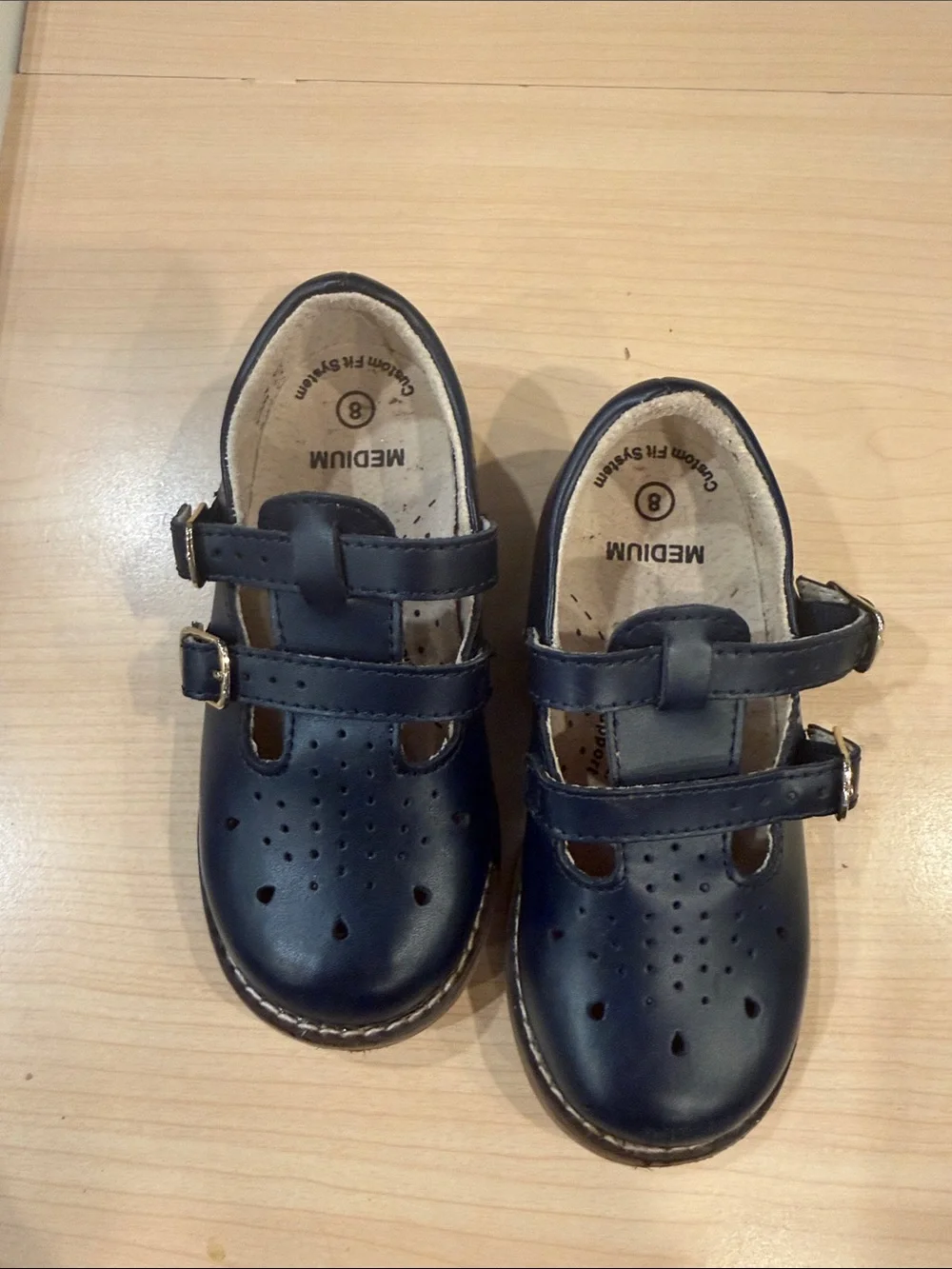 FootMates Navy Double-Strap Mary Jane School Shoes